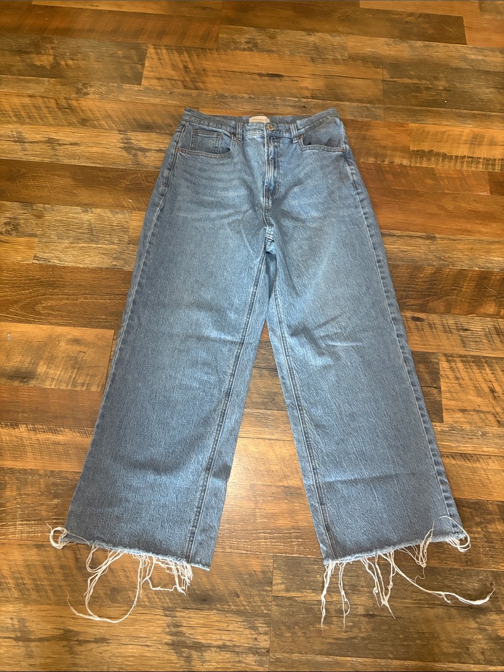 PacSun Light Blue Wide-Leg Denim Jeans with Raw Hem